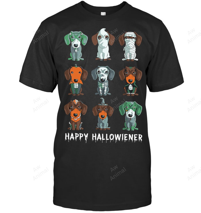 Dachshund Happy Halloweiner Funny Halloween Dogs Lover Sweatshirt Hoodie Long Sleeve Men Women T-Shirt