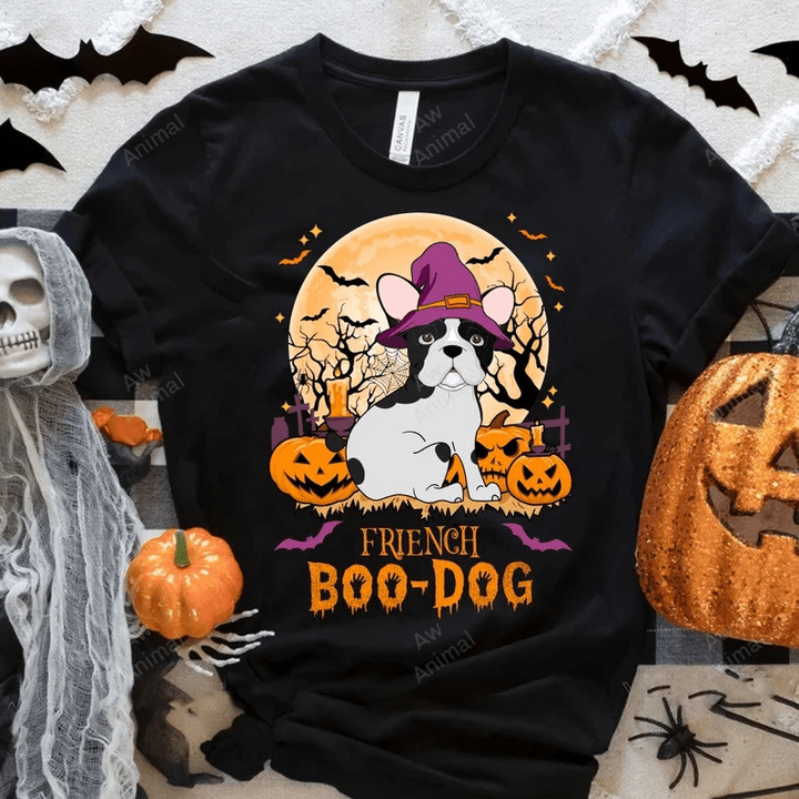 French Boo Dog Halloween Frenchie Witch