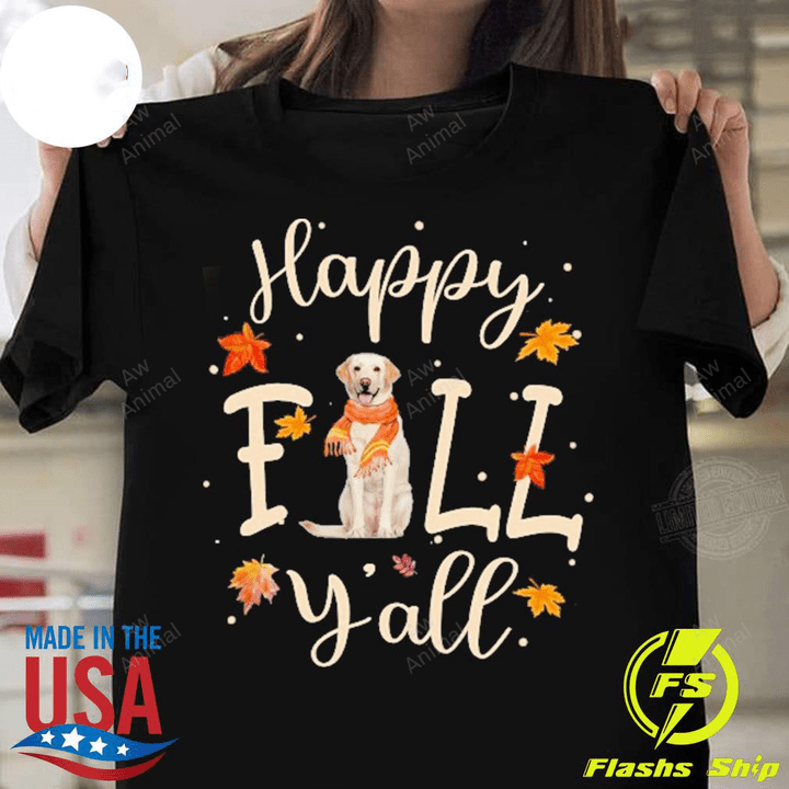 Happy Fall Yall Yellow Labrador Halloween