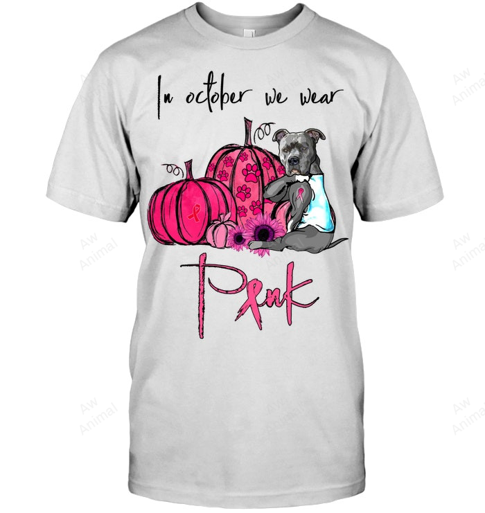 In October We Wear Pink Dog Mom Pitbull Pumpkin Halloweencm_cg24ewz