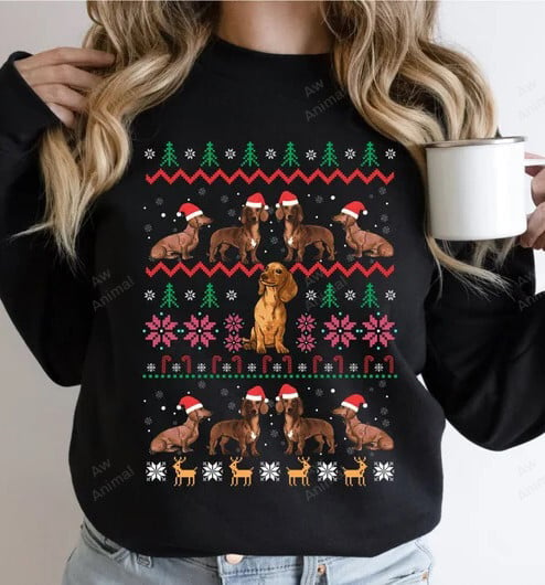 Dachshund Christmas Sweater Ugly
