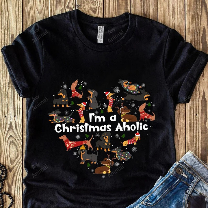 I Am A Christmas Aholic Dachshund