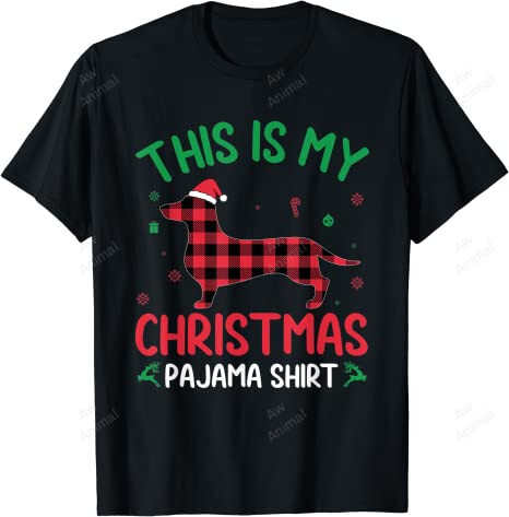 Red Plaid Ugly This Is My Dachshund Dog Christmas Pajama