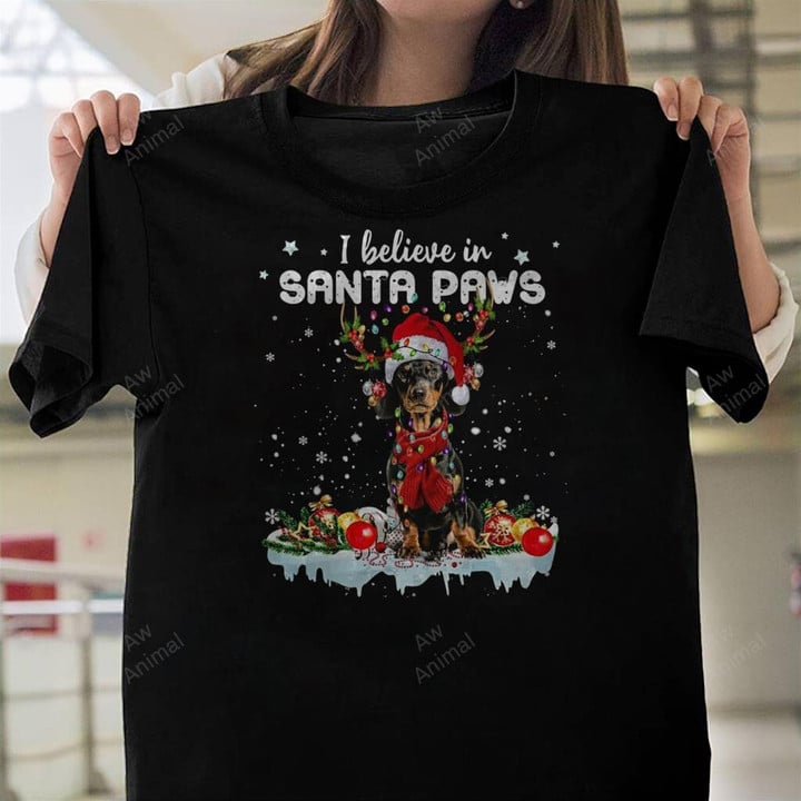 I Belive In Santa Paws Dachshund Christmas