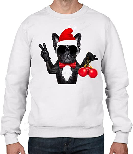 French Bulldog With Christmas Baubles