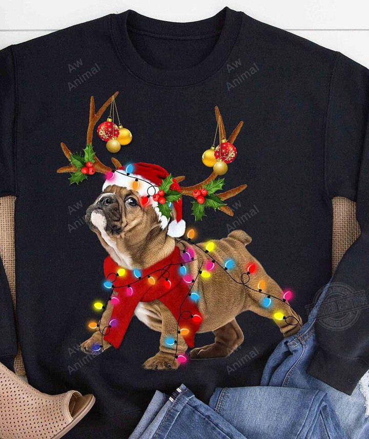 Bulldog Gorgeous Reindeer Light Christmas