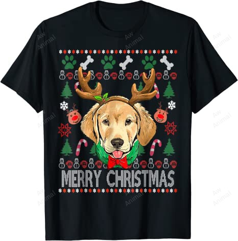 Labrador Retriever Antlers Christmas Ugly Christmas Sweater