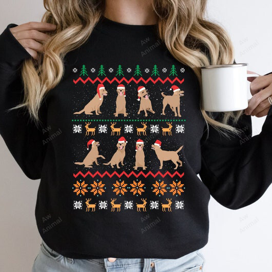Christmas Labrador Sweater Holiday Crewneck For Labrador Owner