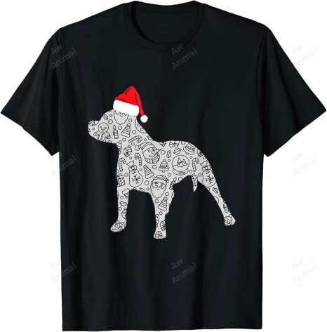 Santa Hat Pitbull Christmas Dog Lover Christmas