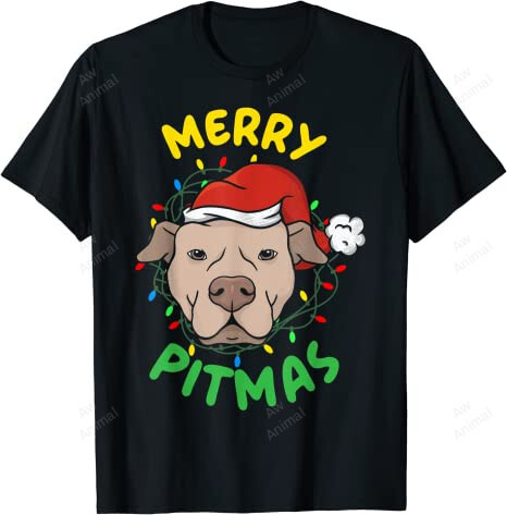 Merry Pitmas Christmas Day Dog Lover Pitbull Dog