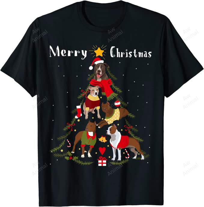 Christmas Tree Pitbull Pittie Lover Xmas