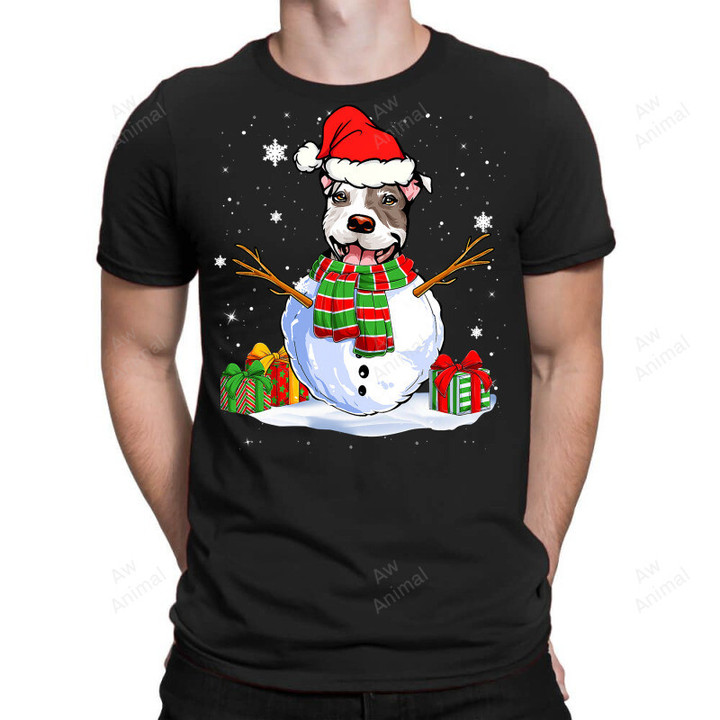Pitbull Dog Pitbull Christmas Pajama Snowman Dog Lover Santa Claus 323