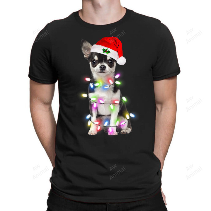 Chihuahua Dog Santa Christmas Tree Lights Xmas Boys Dog105