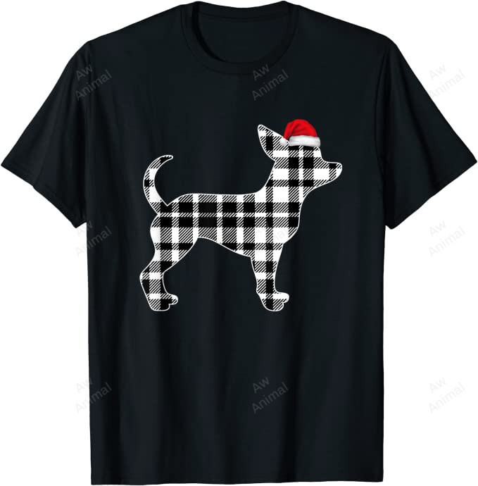 Chihuahua Christmas Black And White Buffalo Plaid Pajama