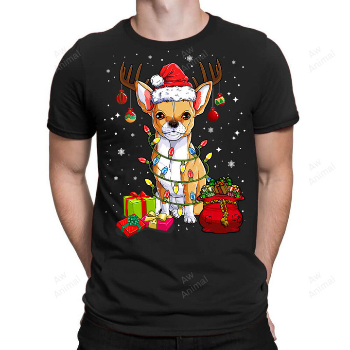 Chihuahua Christmas Lights Santa Reindeer Dog Lover Costume 360
