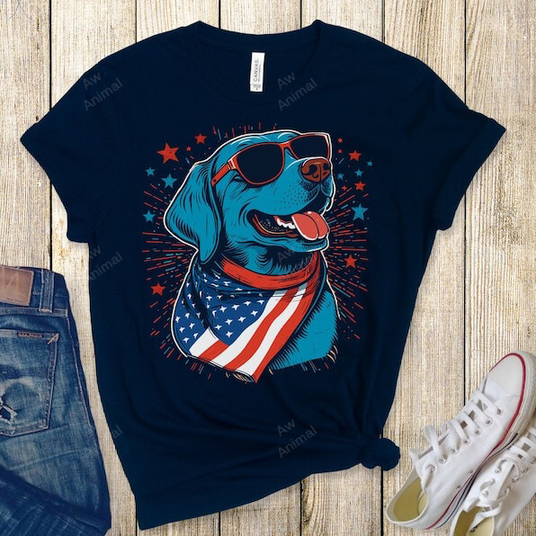 Cute Labrador Happy 4th Of July Independence Day