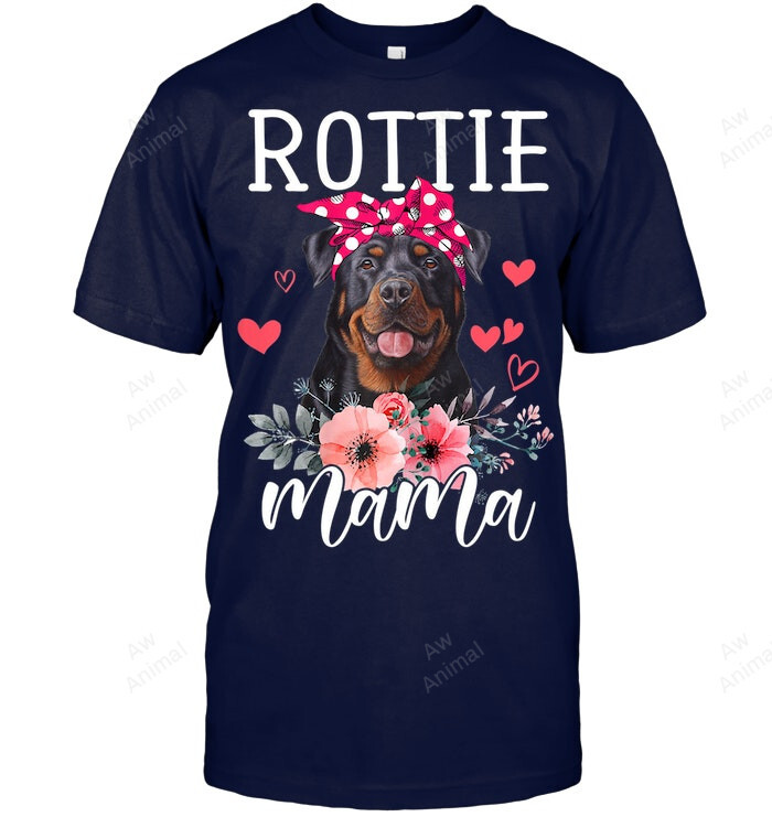 Rottie Mama Floral Cute Rottweiler Dog And Mom Mothers Day