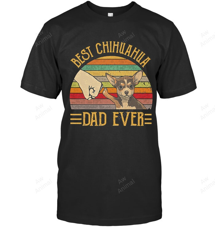 Best Chihuahua Dad Ever Retro Vintage Sunset