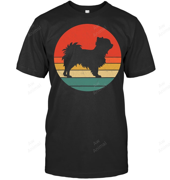 Long Haired Chihuahua Vintage Dog Silhouette Retro Dogs