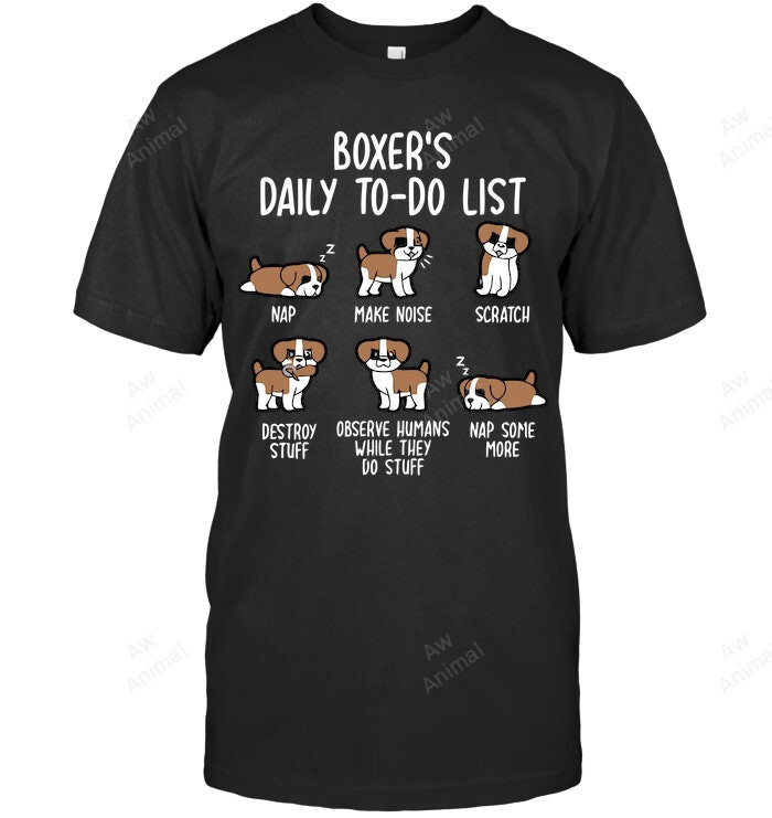 Boxer Dog Daily To Do List