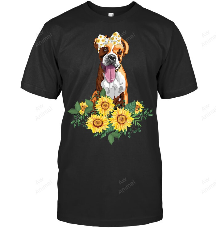Boxer Dog Sunflower Funny Boxer Lover Dog Mom Dad