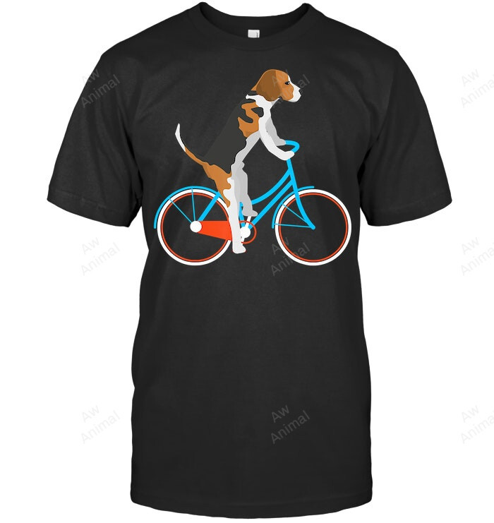 Funny Biking Bicycling Beagle Dog On Bicycle