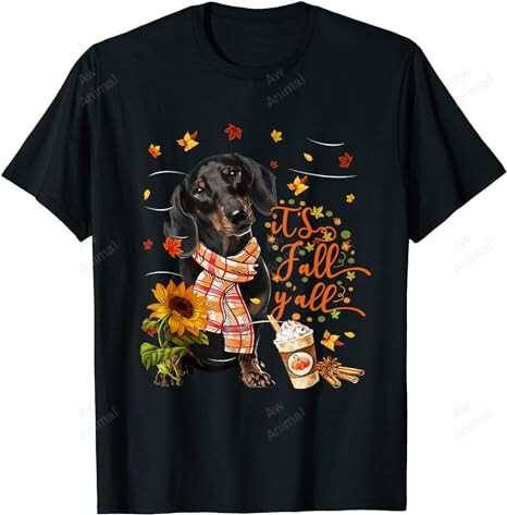 T's Fall Y'all Dachshund Dog Thanksgiving Halloween 1