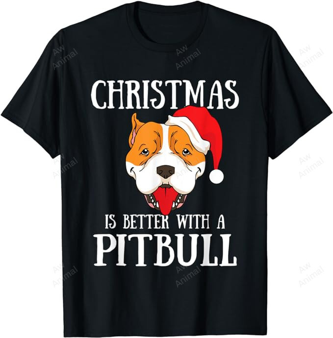 Christmas Is Better With Pitbull Dog Santa Claus Pittie