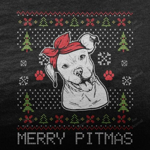 Merry Pitmas Pitbull Dog Xmas Day