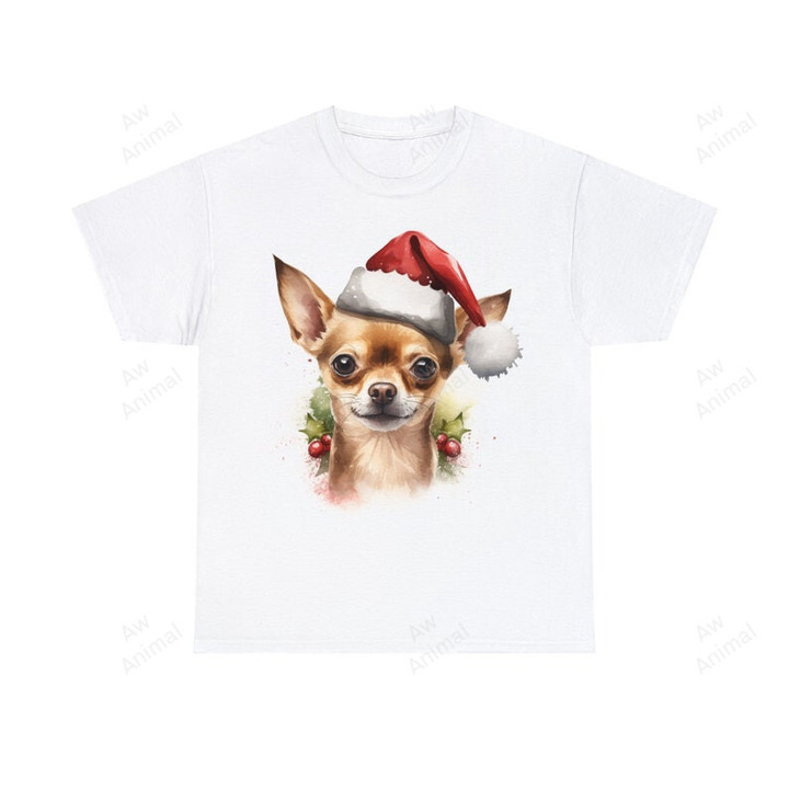 Christmas Chihuahua Wearing Santa Hat