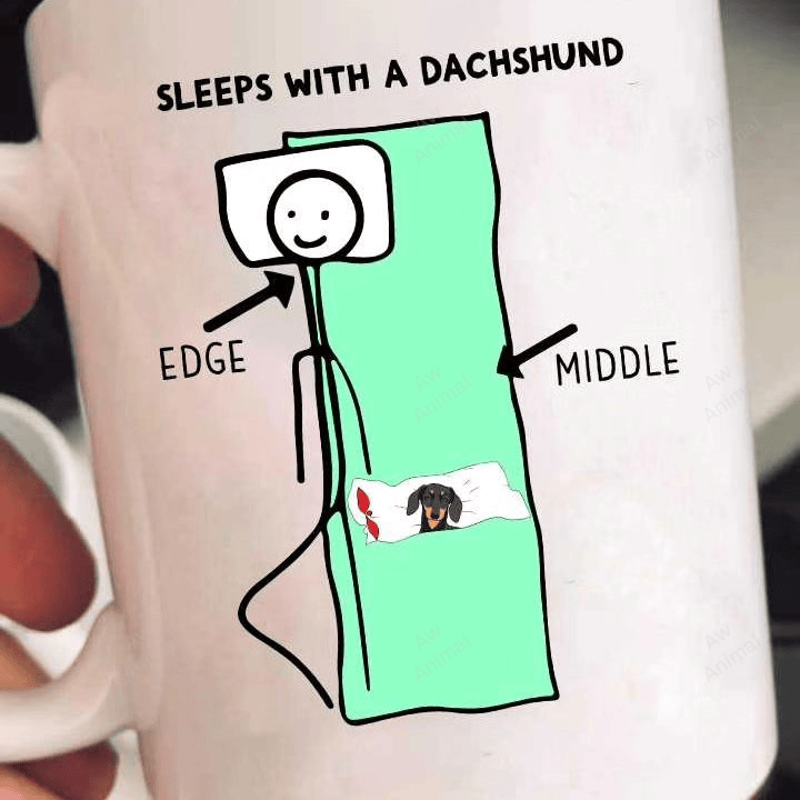 Funny Sleeps With Dachshund Mug