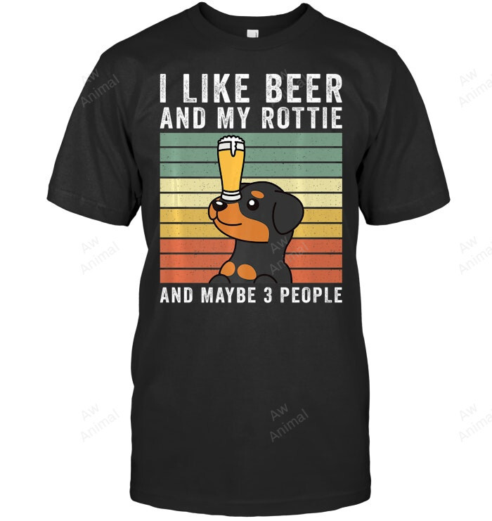 I Like Beer And My Rottweiler Retro Vintage Dog Premium