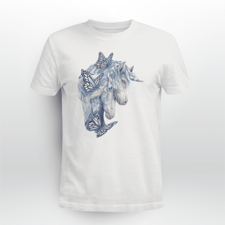 Sky Blue Butterfly Unicorn Shirt