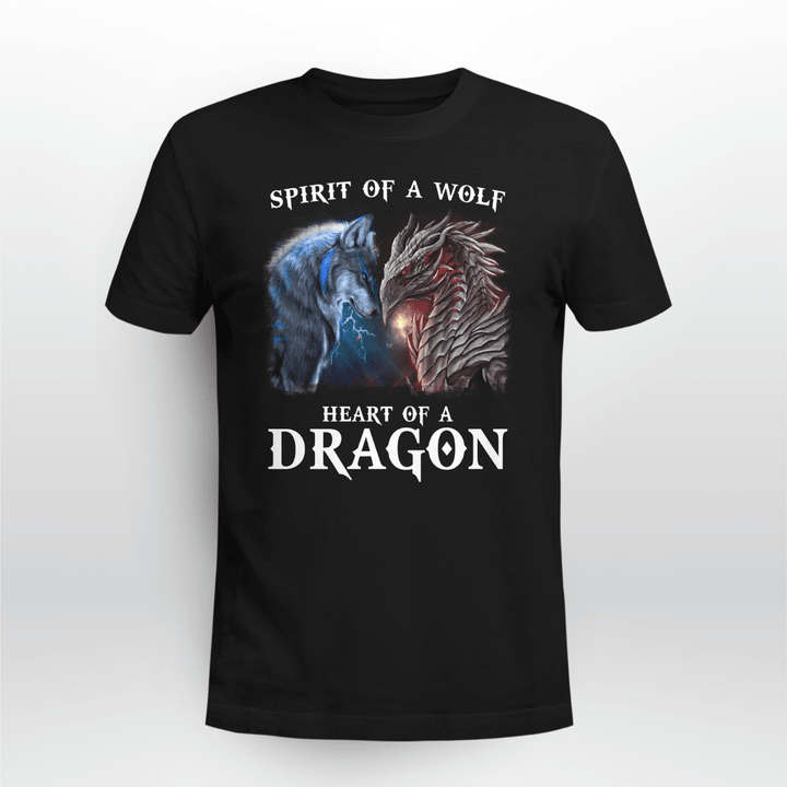 Spirit Of A Wolf Heart Of A Dragon Shirt