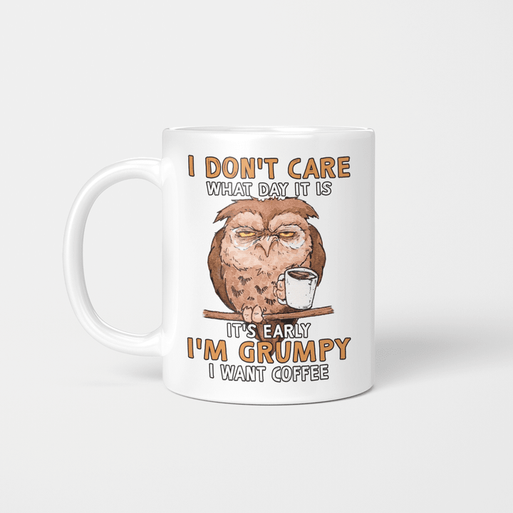 I Don't Care Owl Mug