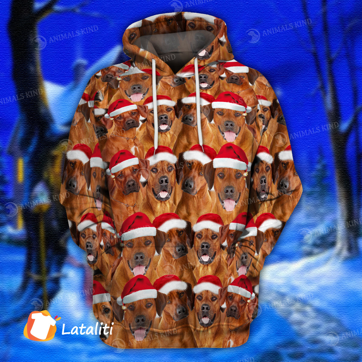 Christmas Rodesian Ridgeback Rhodesian Ridgeback Full Face Christmas - Lataliti Store