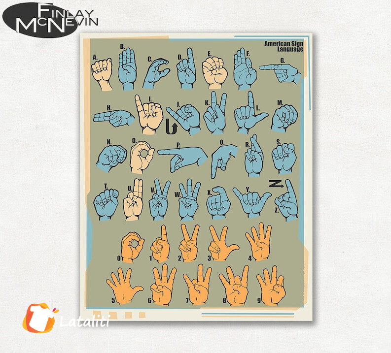 AMERICAN SIGN LANGUAGE, Educational Language Chart, Science and ...