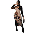 Sexy Leopard Print Dress Trendy Fashion Women's Wear