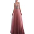 Dress Summer Bridesmaid Pure Color Sequins Embroidered Sequin Sexy V-neck Mesh Long