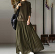 Women's Dress Slimming Youthful-looking Pleated Skirt Comfortable Chiffon Patchwork Long