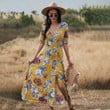 Kaikuo Designer Women's Clothing Summer Sexy Print Dress Waist Slimming