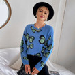 Lazy Sweater Women's Loose Round Neck Butterfly