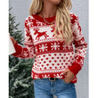 Women's Christmas Deer Sweater Coat Idle Style Loose Knitted Top