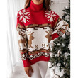 Christmas Winter Sweater Turtleneck Elk Jacquard Knitted