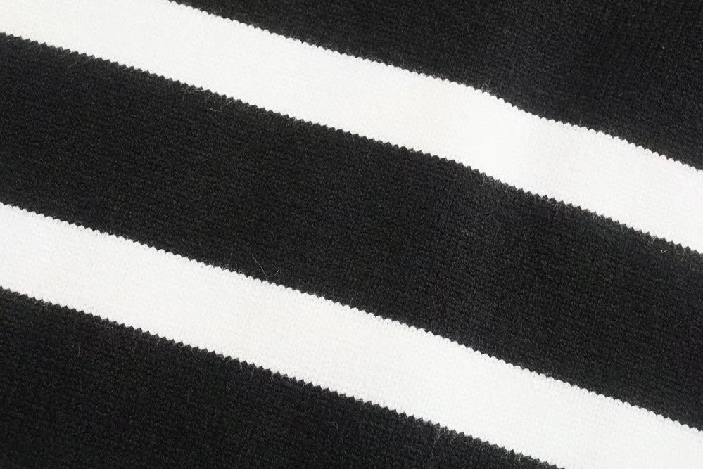 Fashion Casual Loose Black Striped Sweater For Women