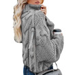 Turtleneck Pullover Women's Loose Short Solid Color Thick Twist Long Sleeve Sweater