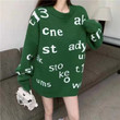 Sweater Women's Design Sense Niche Trendy Lazy Alphabet Knitting Top Live Broadcast