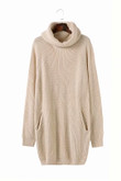 Women's Spring Lapel Loose Slimming And All-matching Pocket Mid-length Sweater