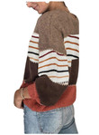 Striped Sweater Color-block Crew Neck Plus Size Pullover Loose Casual Knitted