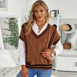 Winter Solid Color Sweater Vest Women's Casual Bottoming Shirt